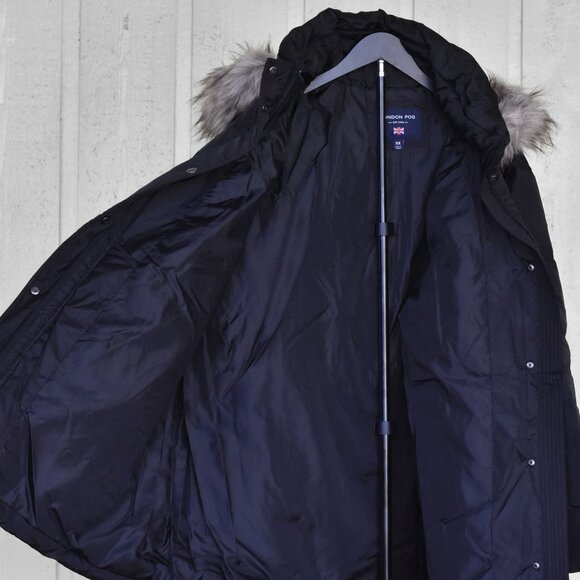 London Fog Womens Diamond Quilted Down Coat Parka Black size 3X New - Picture 9 of 13